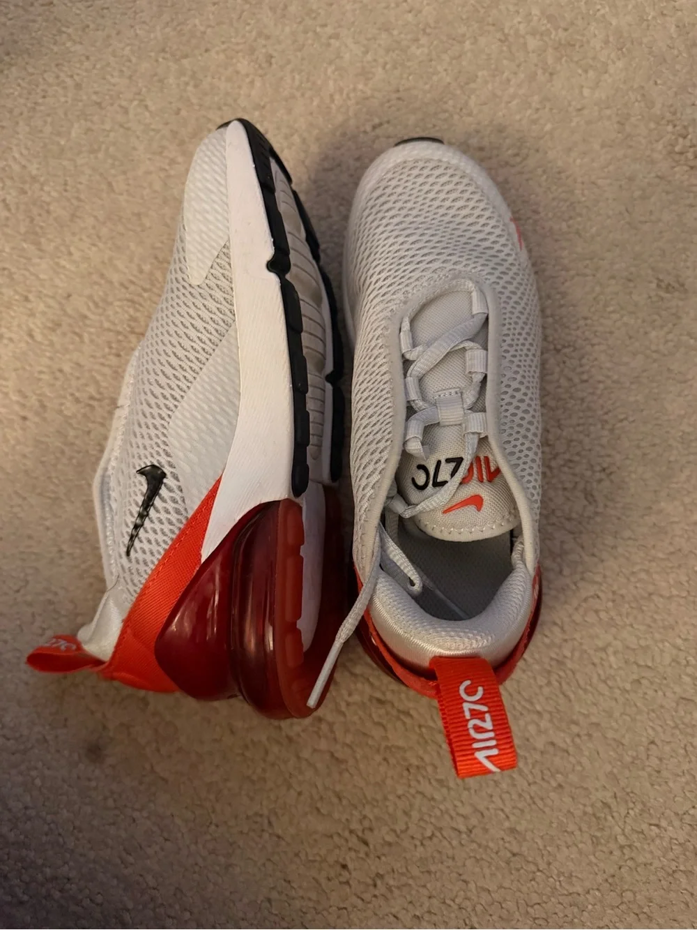 Nike Kids Air Max 270 Sneakers - Light Gray, Red & Black